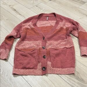 Free People Southport Oversized Beach Cardigan Blushes Combo